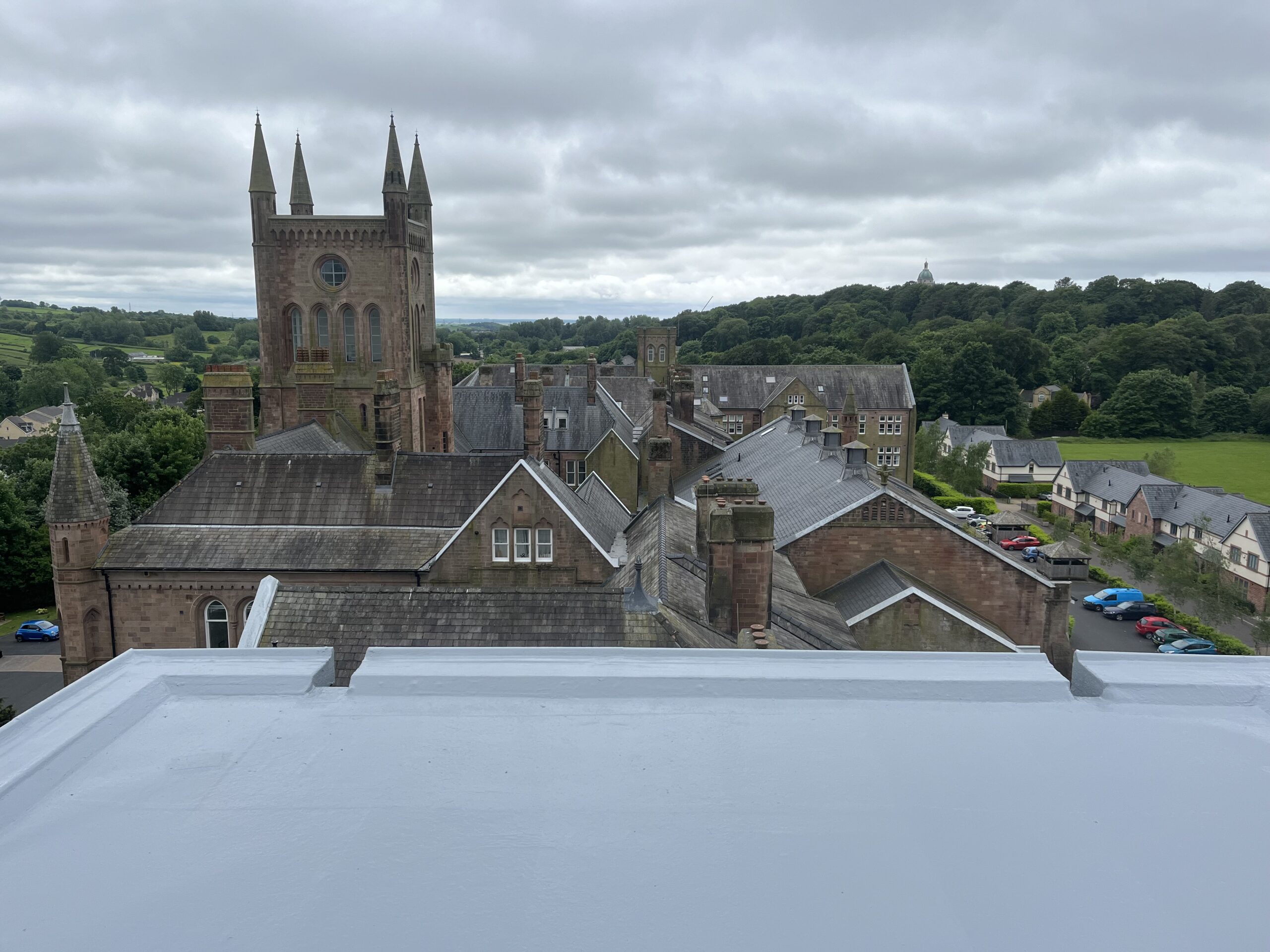 Professional commercial roofing team Liverpool - Maintenance Free Roofing working on commercial project